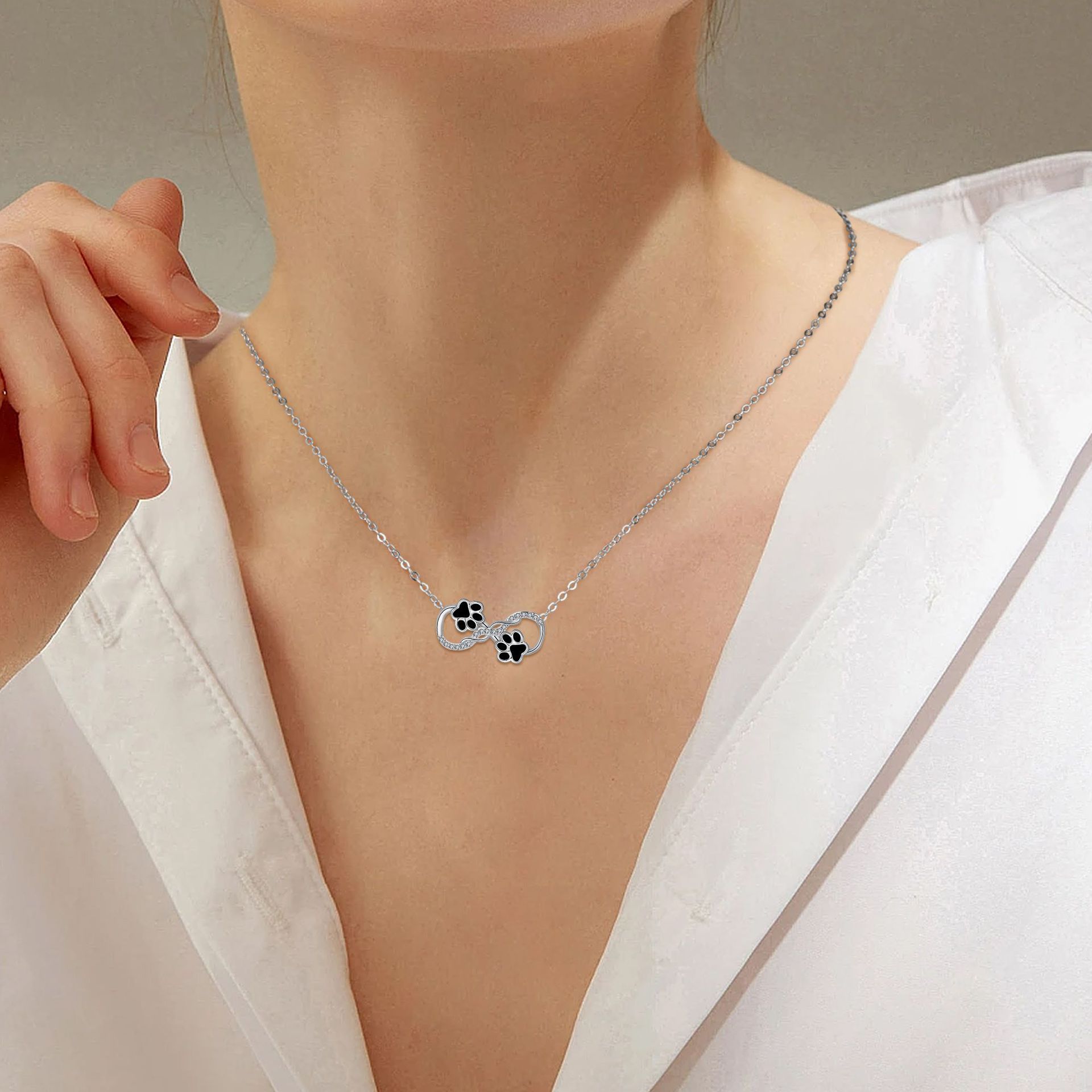 Infinity Symbol Pendant Necklace with Zirconia