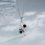 Infinity Heart Paw Print Necklace