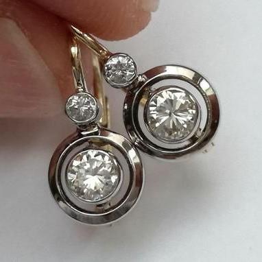 Vintage Silver Round Zirconia Earrings