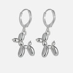 Gold Huggie Earrings with Mini Ballon Hond Charme