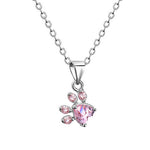 Rose Gold Paw Jewelry Set — 4-Piece Zirconia Heart Set