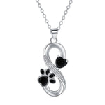 Infinity Heart Paw Print Necklace