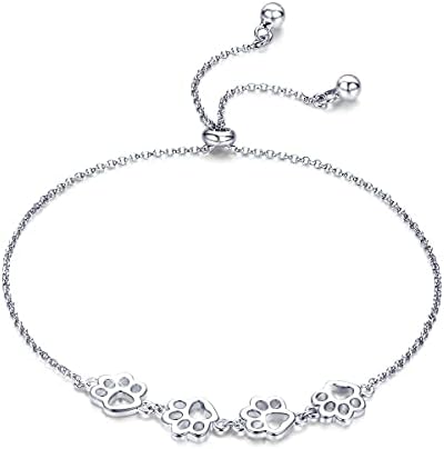 Sterling Silver Paw Print Bracelet – Adjustable Pasvorm