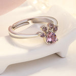 Rose Gold Paw Jewelry Set — 4-Piece Zirconia Heart Set