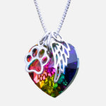 Rainbow Memorial Heart Pendant Necklace