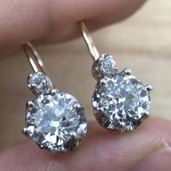 Vintage Zirconia Platina Earrings