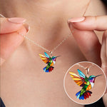 Hummingbird Necklace with Matching Earrings