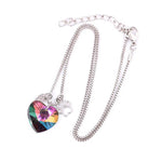 Rainbow Memorial Heart Pendant Necklace