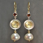 Vintage Exquise Round White Pearl Earrings