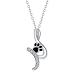 Delicate Paw Print Pendant Necklace