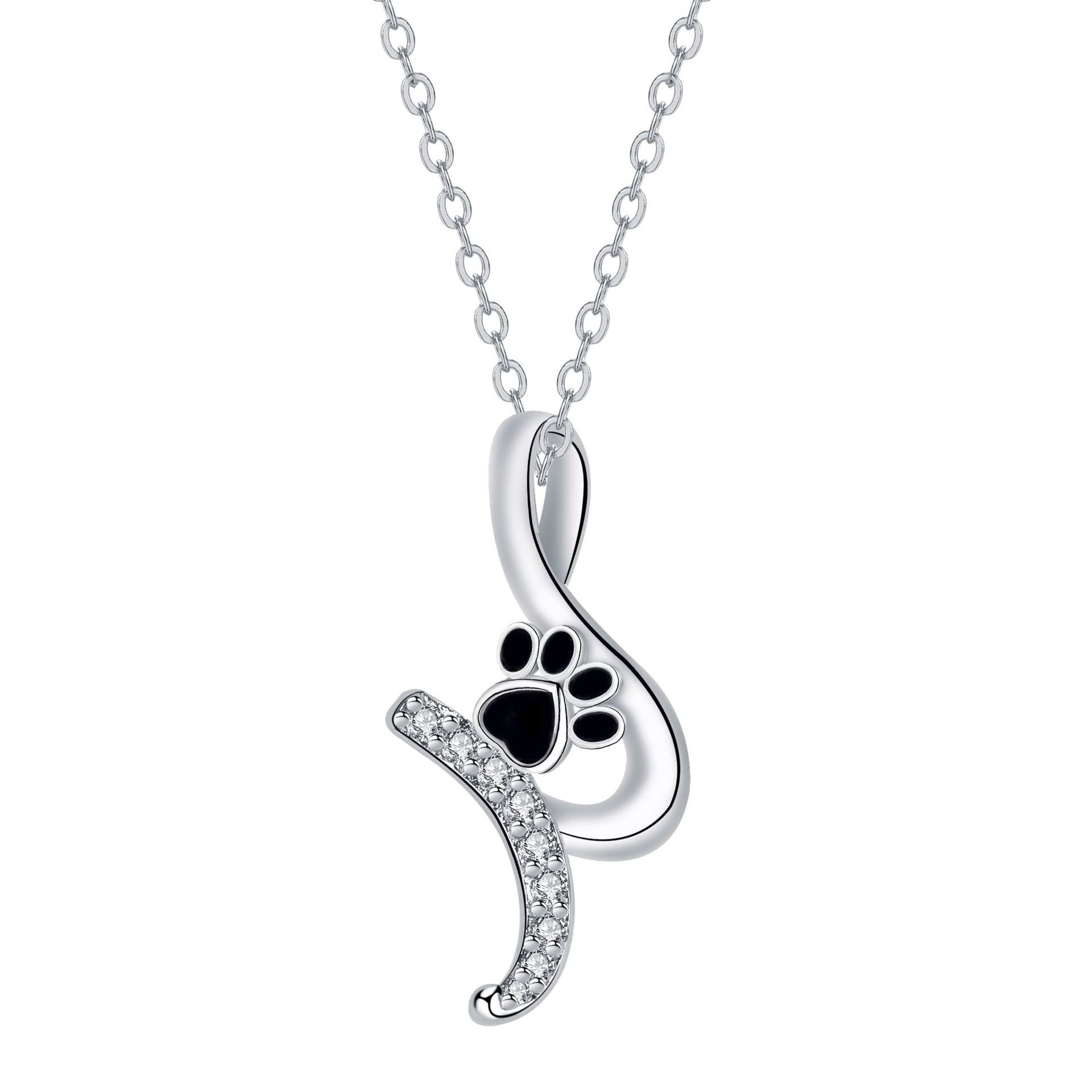 Delicate Paw Print Pendant Necklace