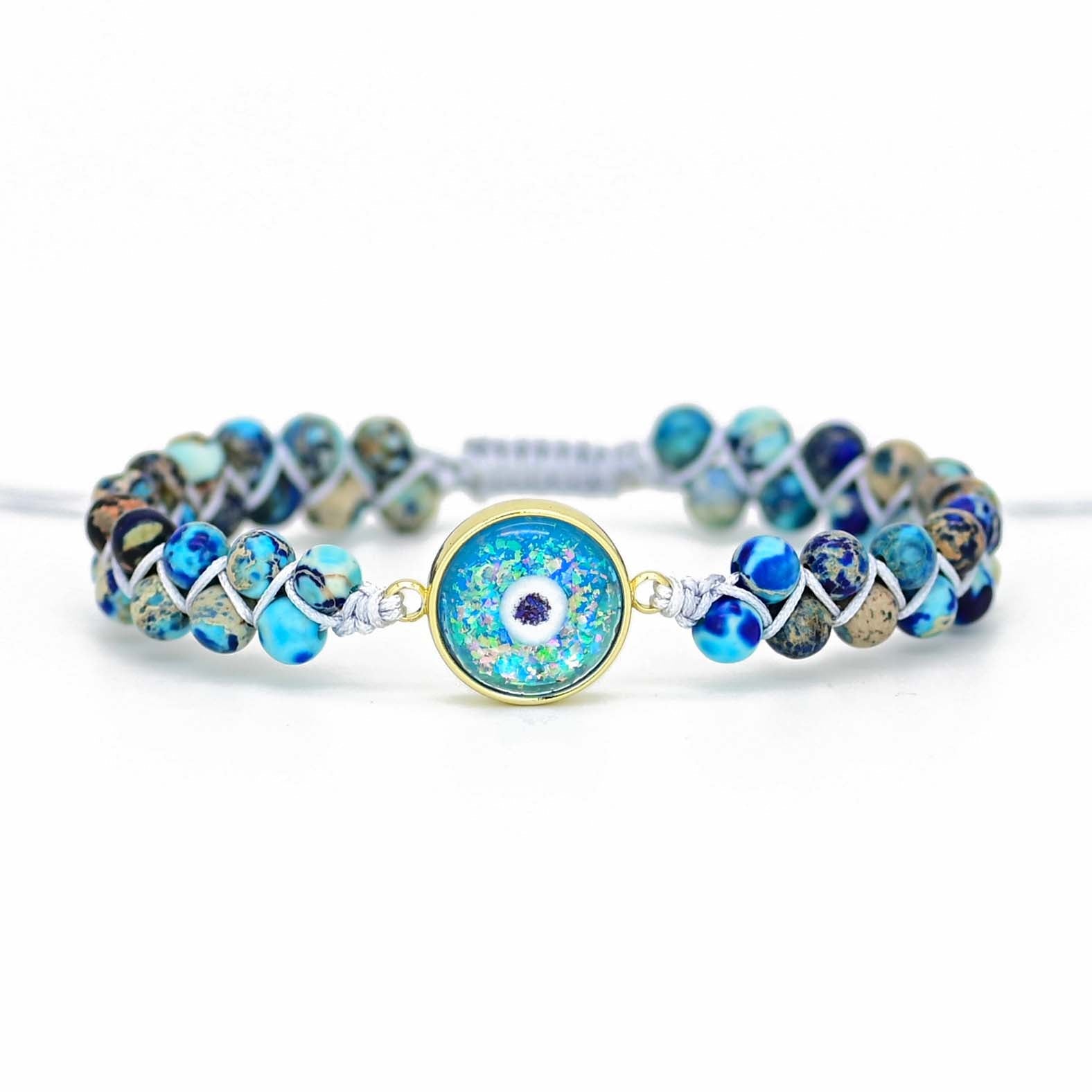 Vibrant Opal Evil Eye Bracelet
