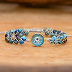 Vibrant Opal Evil Eye Bracelet