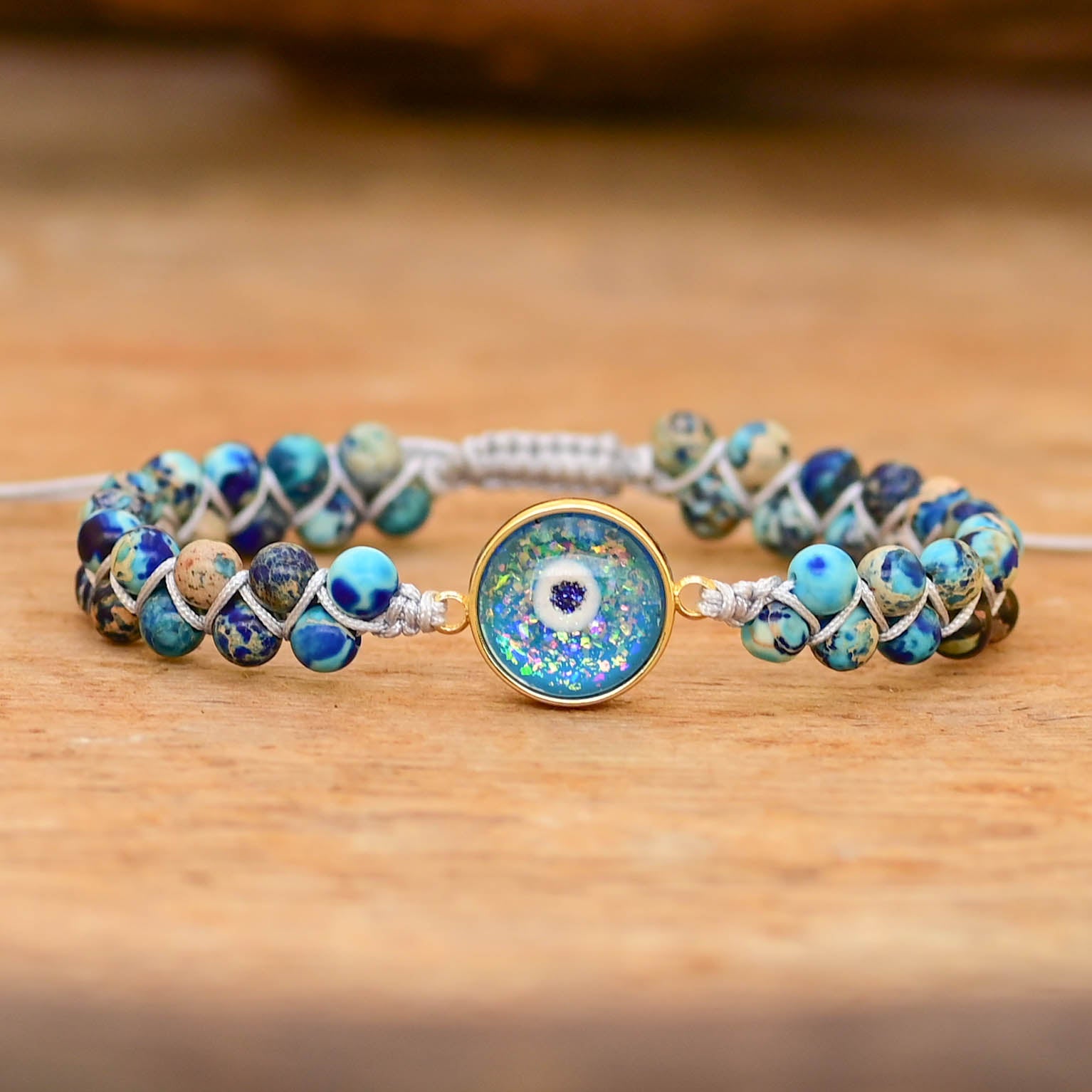 Vibrant Opal Evil Eye Bracelet
