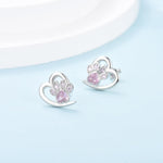 Paw & Heart Earrings with Zirconia