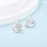 Paw & Heart Earrings with Zirconia