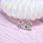 Sterling Silver Paw & Heart Pendant with Zirconia