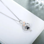 Happy Paw Necklace with Heart, Bone & Infinity Pendant