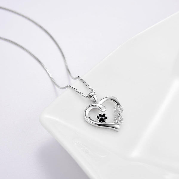 Paw & Heart Infinity Charm Necklace