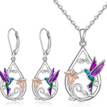 Hummingbird Necklace with Matching Earrings