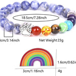 Rainbow Bridge Memorial Bracelet — 7 Chakra Bead Gift for Pet Loss