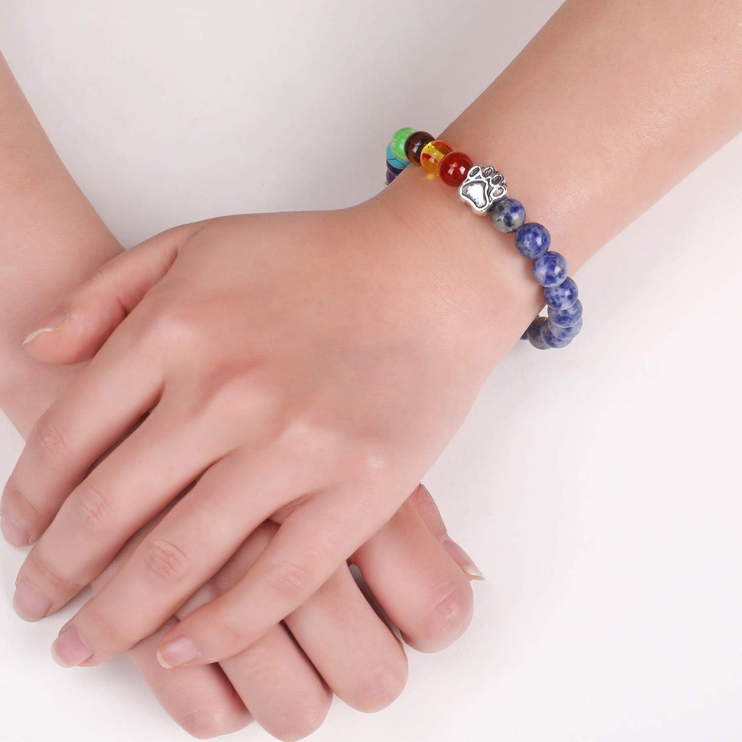 Rainbow Bridge Memorial Bracelet — 7 Chakra Bead Gift for Pet Loss