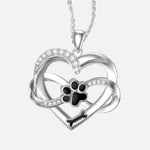 Infinity Heart & Paw 925 Sterling Silver Pendant with Zirconia