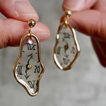 Vintage Clock Gold Earrings