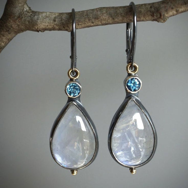 Vintage Drop Moonstone Earrings