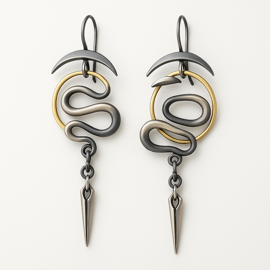 Onregelmatige Geometric Spiral Earrings Serpentine