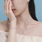 925 Sterling Silver Moon & Star Cat Earrings with Zirconia