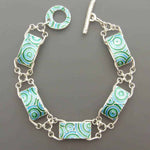 Vintage Braided Enamel Silver Bracelet