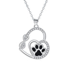 Infinity Double Love Paw Print Pendant Necklace