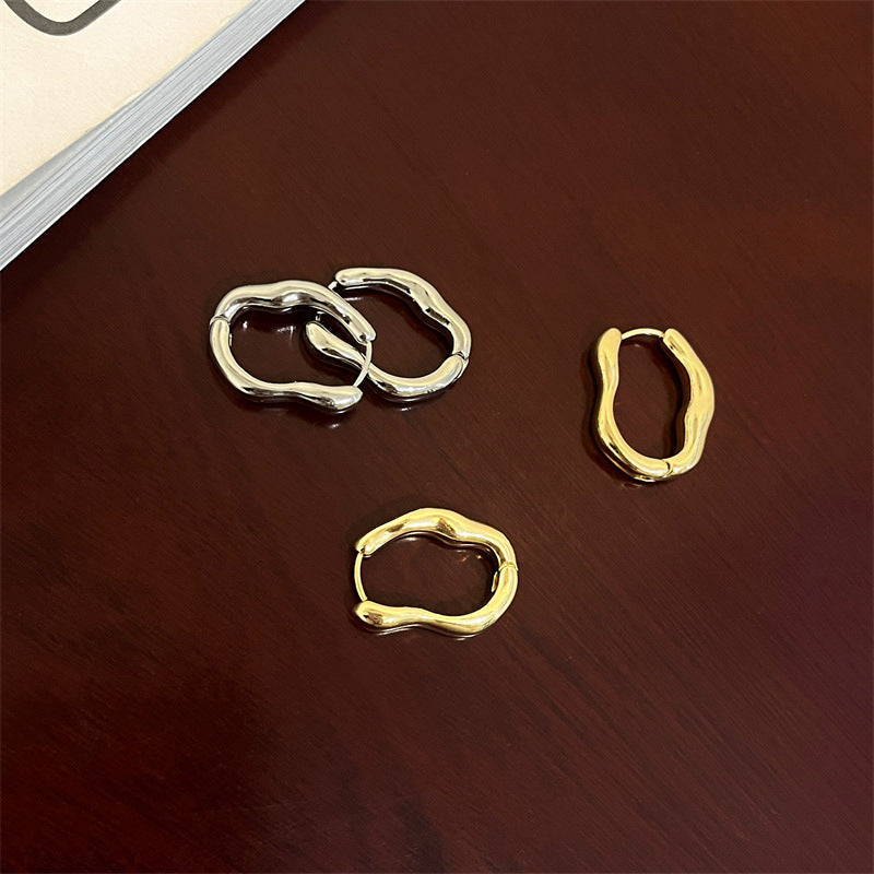 Vintage Irregular Gold & Silver Earrings