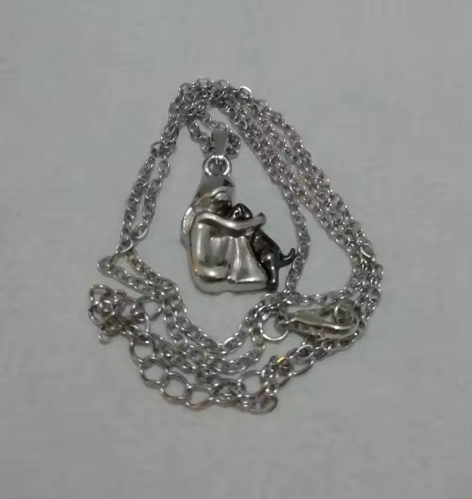 Girl and Dog Necklace