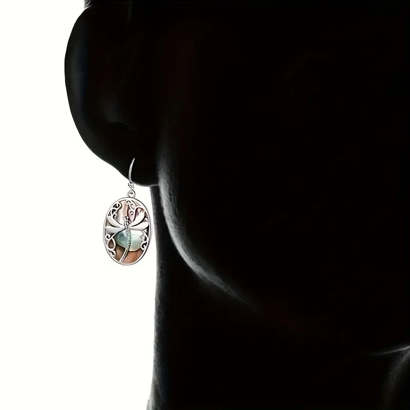 Abalone Shell Dragonfly Earrings – Symbol of Vernieuwing & Gratie