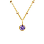 Delicate Birthstone Beaded Necklace