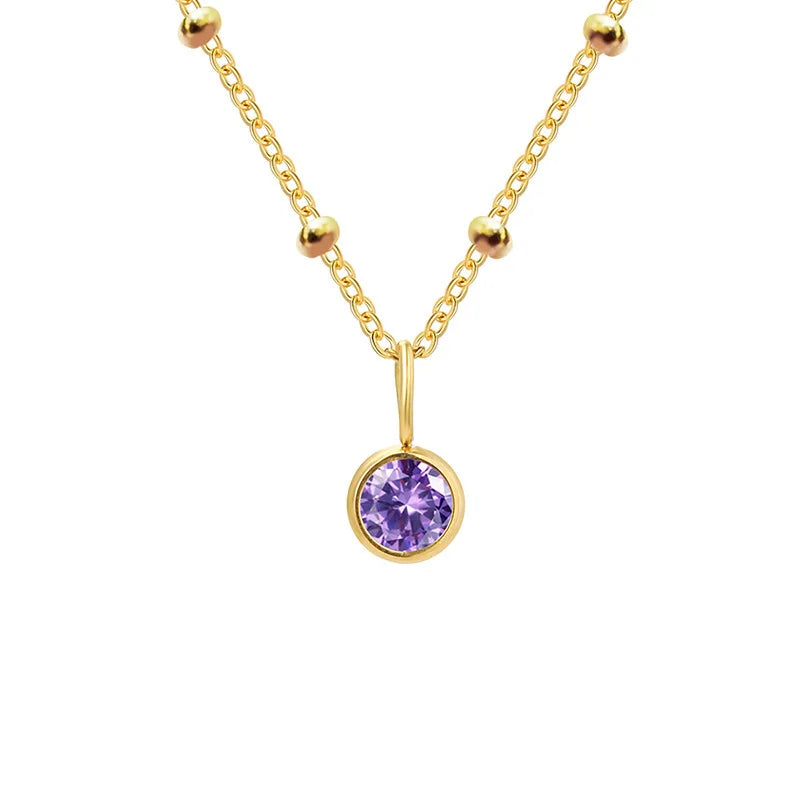 Delicate Birthstone Beaded Necklace