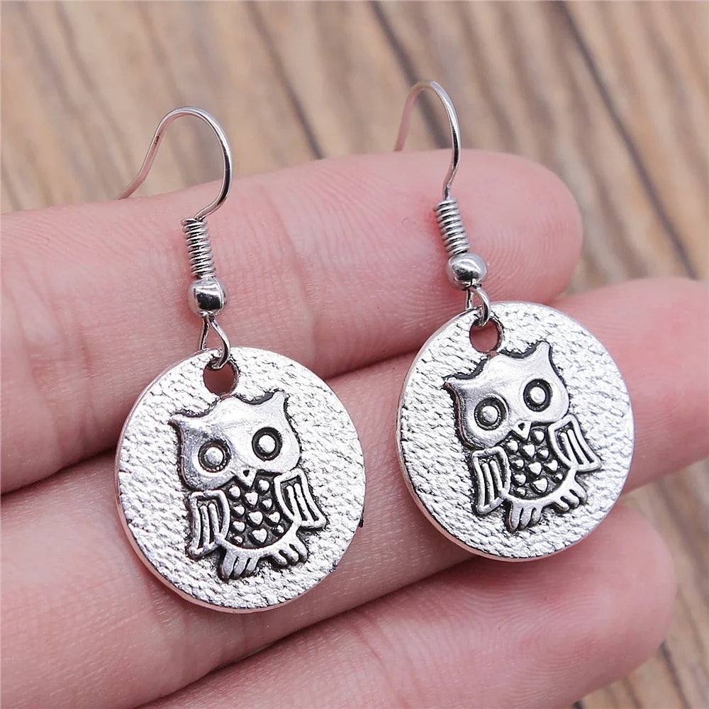Vintage Owl Bohemian Drop Earrings