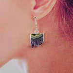 Amethyst Disc Druzy Earrings
