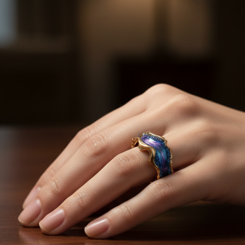 Vintage Golden Ocean Ring