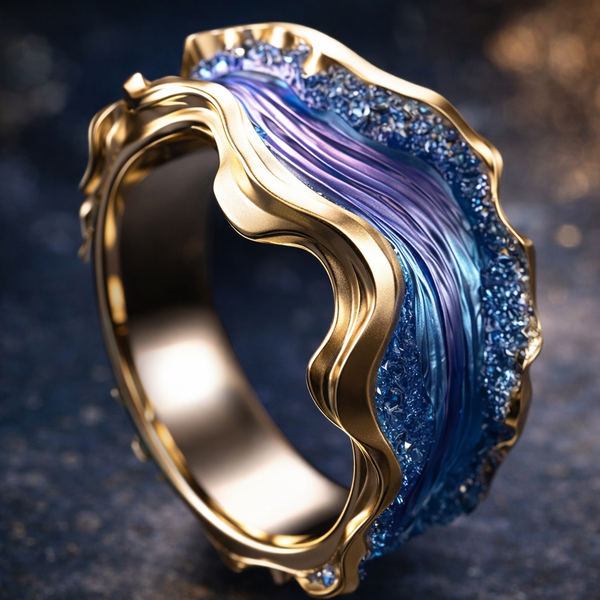 Vintage Golden Ocean Ring