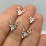 Antlers Earrings with Clear Zirconia