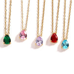 Crystal Drop Birthstone Necklace