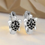 Sea Turtle Earrings with Sparkling Zirconia