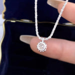 Moissanite Solitaire Sterling Silver Pendant Necklace
