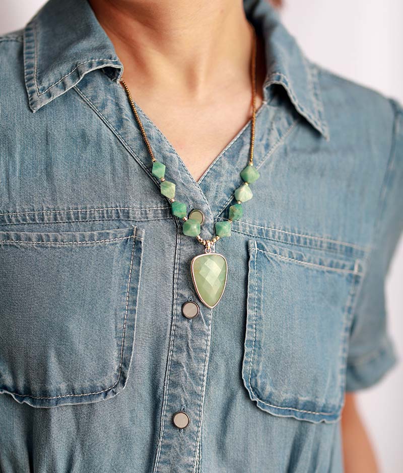 Amazonite Pendant Necklace