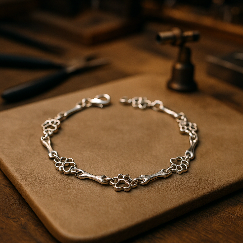 Beperkte Editie Pure Silver Hondenpoot & Bot Charms Bracelet
