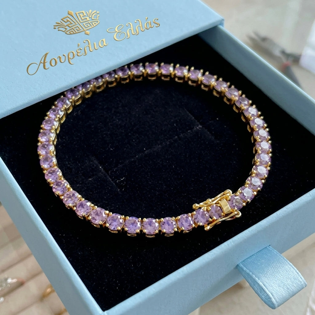Amethyst Tennis Bracelet | White Gold