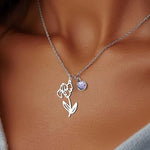 Personalized Birthstone & Birth Flower Necklace